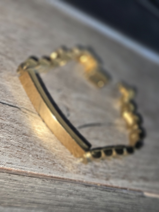 Jewelry - Women's Gold Bar Link Bracelet - Minimalist Chain Accent